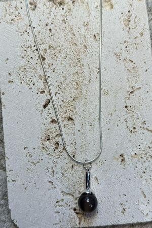 Lustre Drop Necklace Silver 